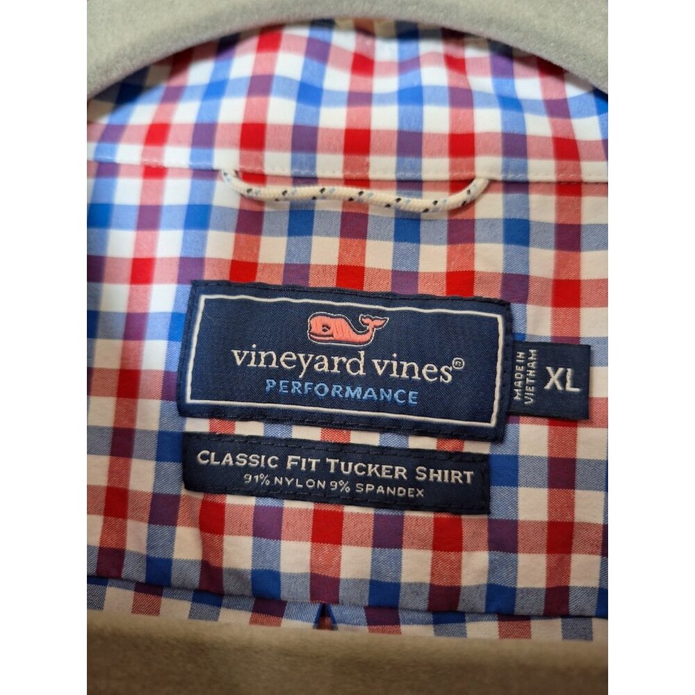 Vinyard Vines Performance‎ Classic Fit Tucker Shirt Mens XLarge Red/Blue Checked - Picture 3 of 7